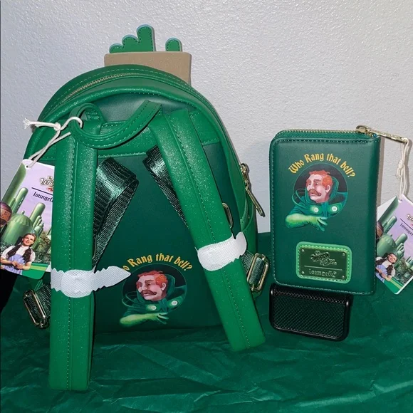 Exclusive Loungefly Wizard of Oz Emerald City GITD Mini Backpack and Wallet Set - Picture 5 of 15